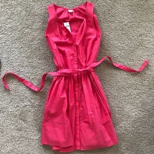 Pink Gap A-Line Tie Canvas Dress